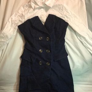 Brand New Venus Denim Dress with White Blouse